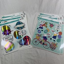 Easter Window Cling Bulk Lot 24- 12 Each Rabbit Egg Carrot Walmart NOS Celebrate