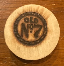 Jack Daniels Barrel Bung, "OLD No. 7" branded - paperweight/bung pitching