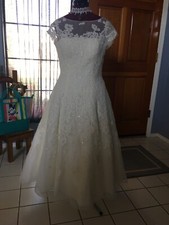 Tea Length (Oleg Cassini) Wedding Dress size 6 