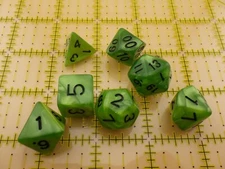 16mm 7 Dice Polyhedral Dice Set - Swamp Ooze - RPG Tabletop Games Roll
