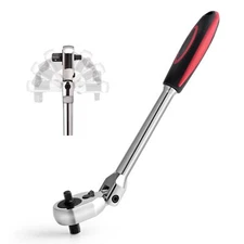 Dual 3/8 and 1/4 Drive Flex Head Ratchet 72-Tooth 3/8 Ratchet Flex-Head Wrenc...