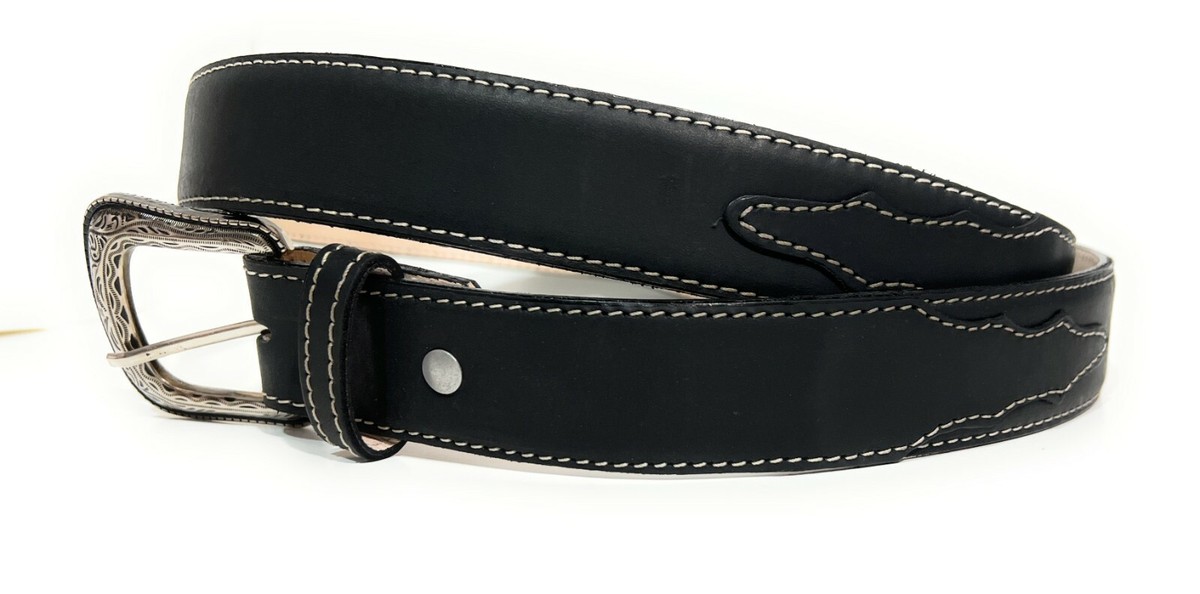 Cintura In Pelle Ricamata Con Ferro Di Cavallo CABALLO Da Uomo In PELLE WESTERN - Italia - Foto 10
