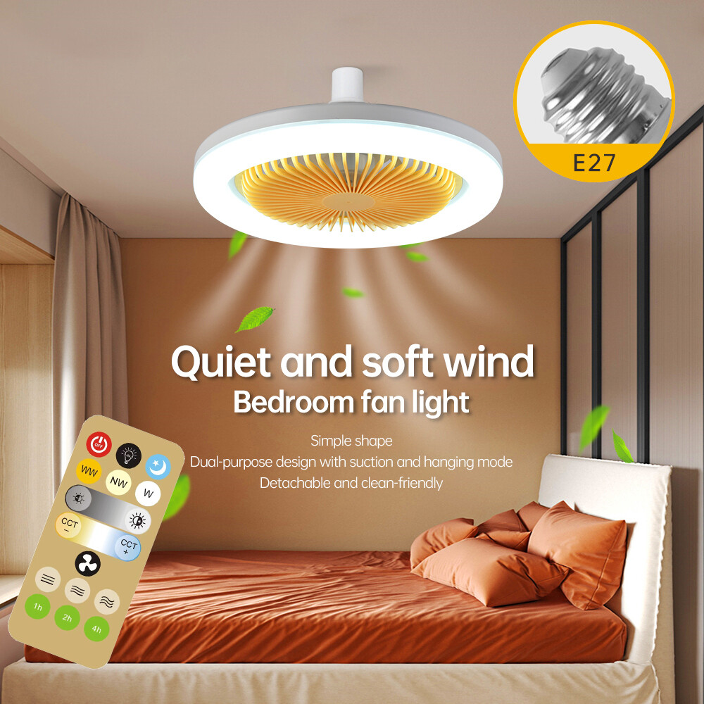 Adjustable Modern Led Ceiling Fan with Light E27 Bedroom Living Room Fan  Lamp UK | eBay