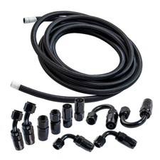 AN6 6AN Fitting Nylon Stainless Steel Braided Fuel Hose End Adapter Oil Line Kit
