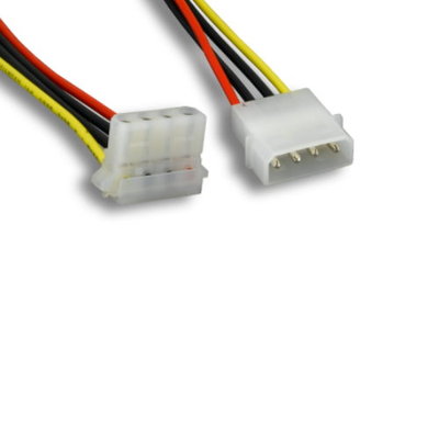 8 inch 8'' Molex 5.25 Male to Molex 5.25 Female 90 degree Power Extension Cable 
