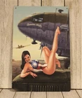 Sexy Pinup Girl Poster Tin Sign Vintage Look American Bombshell USAF Airforce