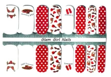 Hot Summer Polka Dot Nail Polish Strips / Nail Wraps / Nail Stickers
