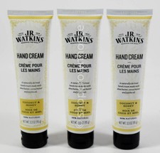 3 tubes JR Watkins HAND CREAM 3.3oz Shea cocoa Butter jojoba COCONUT HONEY