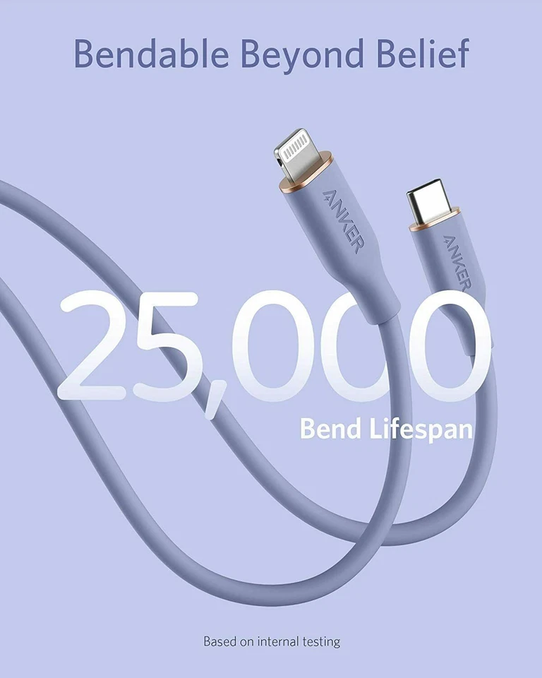 Anker Powerline III Flow USB C PD Charging Cable 6ft for iPhone 12 MFi-Certified - Image 3 of 4