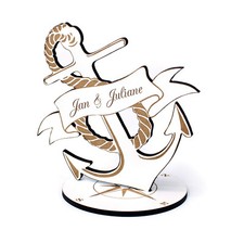 Anchor Decorative Display Stand With Name Personalised Gift Wedding 16x17cm