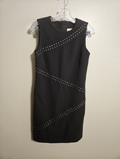 Michael Kors Womens Studded Sleeveless Dress Black Size 4