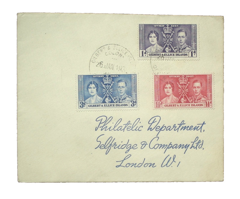 GILBERT & ELLICE ISLAND POSTAL HISTORY COVER 1937