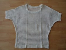 Damen Fledermaus Lochstrick Netz Pullover für den Sommer cremeweiß Gr ca. 48