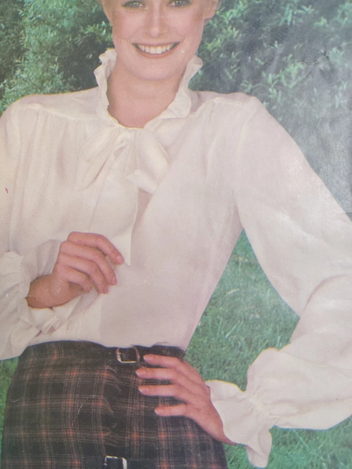 Blouse Ruffle Tie 16 See & Sew Butterick 6220 Sewing Pattern CUT Shirt Dressy - Image 2 of 4