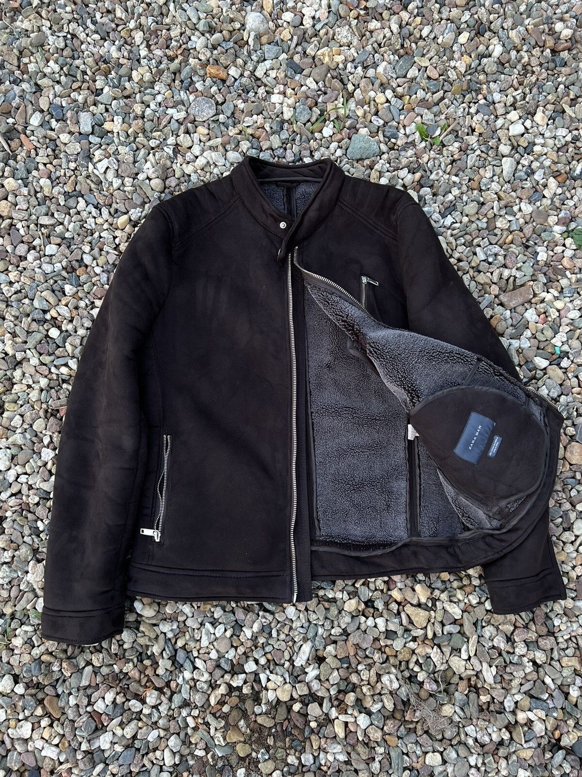 Zara avant garde eco shearling jacket image 2