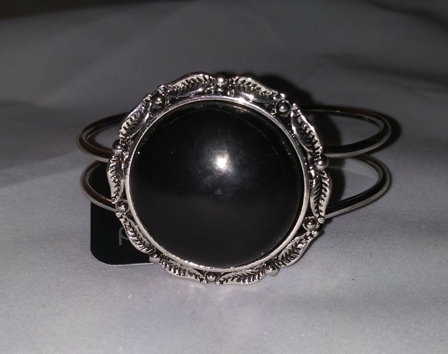 Paparazzi Silver Bracelet With Black Crackle Ebay