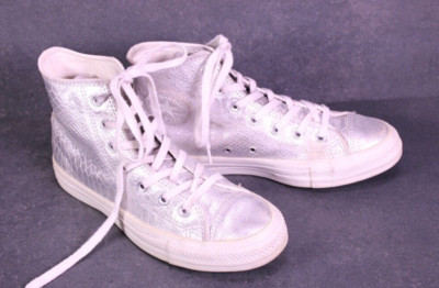 Converse Sneaker Chucks All Star Classic Hi Gr. 39 Leder silber Schlange BC777