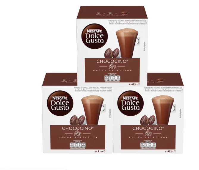 NESCAFE Dolce Gusto Chococino Coffee Capsules (Box of 8+8, 8 Servings x 3  Pack)