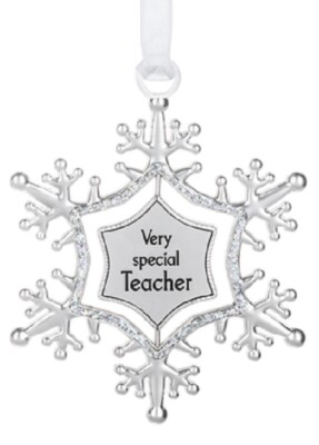 Ganz Swirling Snowflake Christmas Winter Ornament ''Very Special Teacher''