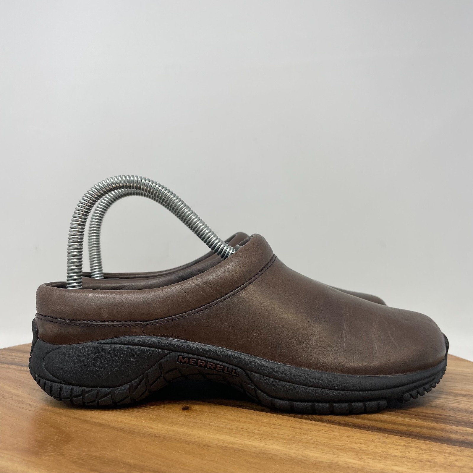 Scarpe slip on Merrell Encore Groove donna 6 5 zoccoli mules su misura in pelle marrone