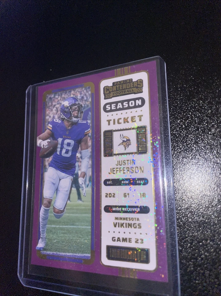 2022 Contenders Justin Jefferson Stardust Purple case hit - Image 3 of 4