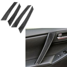 4x Carbon Fiber Interior Door Handle Panel Trim Fits For Mazda 3 Axela 2010-2013