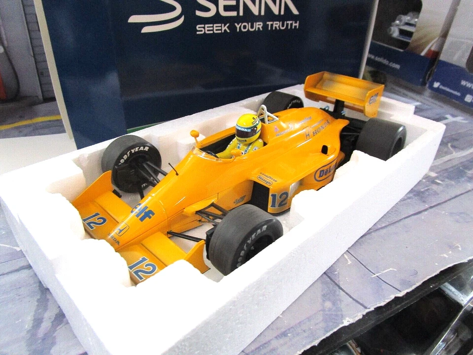 F1 LOTUS Honda 99T Monaco GP 1987 DIRTY VERSION #12 Senna Winner Minichamps 1:18