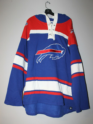 New NFL Buffalo Bills Lacer jersey style mid weight cotton hoodie men's M
