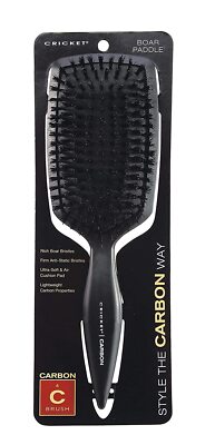 Cricket Carbon Boar Paddle Hair Brush for Blow Drying and Styling, Large Wide