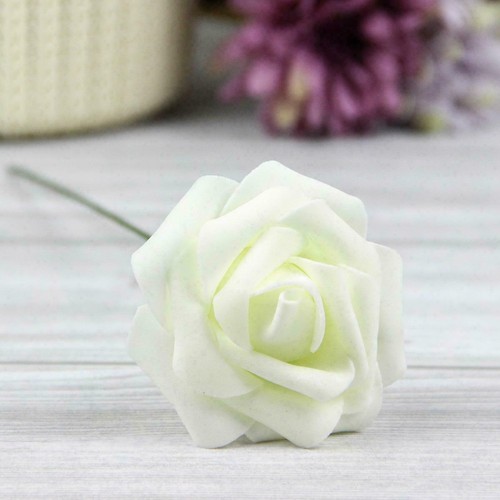 50Pcs Large Artificial Flowers Foam Rose Heads Wedding Party Decor Bouque 7CM UK - Picture 9 of 24