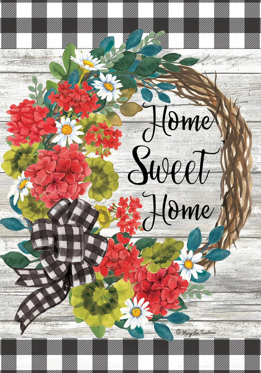 Briarwood Lane Geranium Wreath House Flag - Thumbnail 5