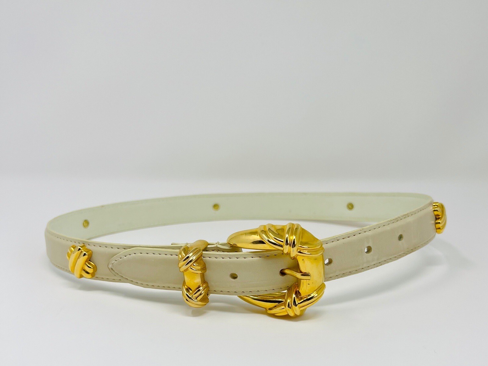 Captiva collectables belt Vtg Captiva Collectible Silver Leather Belt with Gold  main image 3
