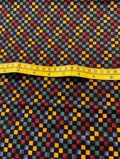 Black, Red, Yellow, Green, Blue, Squares 1/4" ; DEBBIE MUMM Cotton Fabric; NEW.