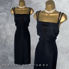 Ladies M&S Black Rib Midi Dress Size 12 UK Party Elegant Classy Evening Occasion