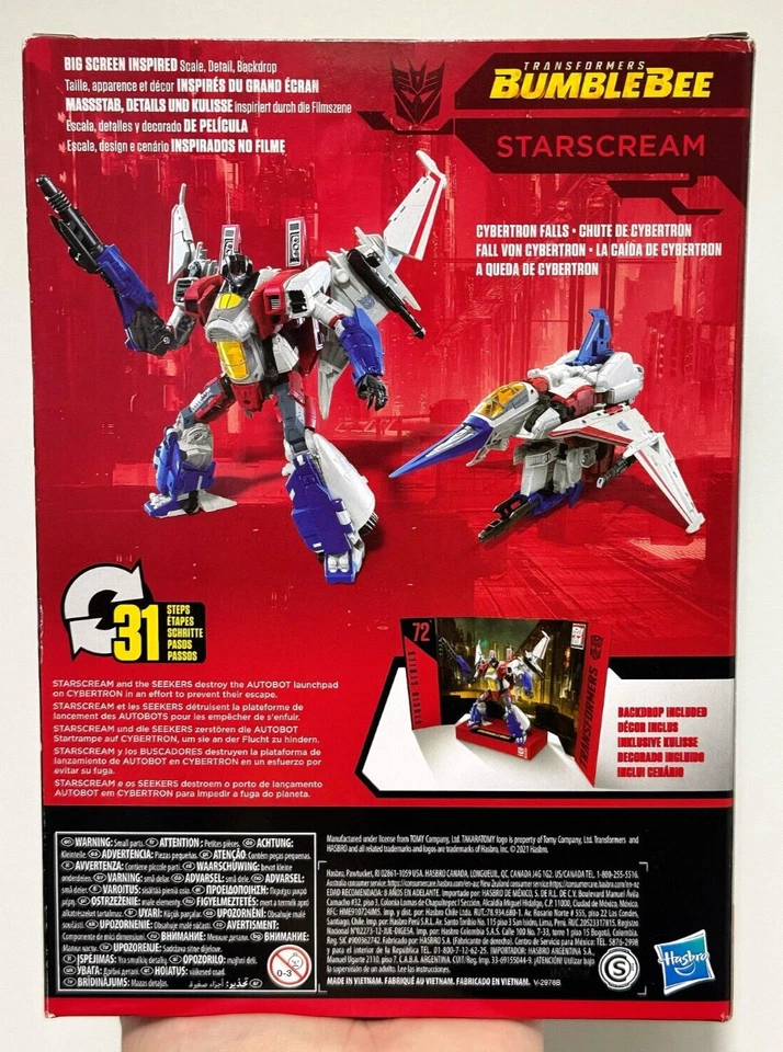 Starscream Transformers Studio Series 72 Movie Bumblebee Action Figure SS72 - Image 2 of 4