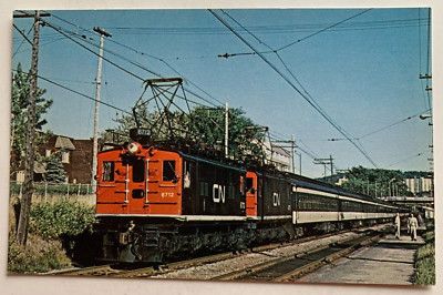 RR Postcard CN Canadian National Engines 6712 & 6713 Mt Royal Montreal Sept 1978