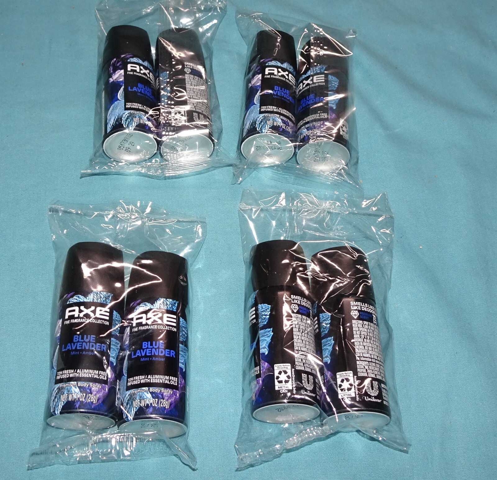 8 pcs Axe 1oz Each Fine Fragrance Collection Body Spray Blue Lavender Mint Amber