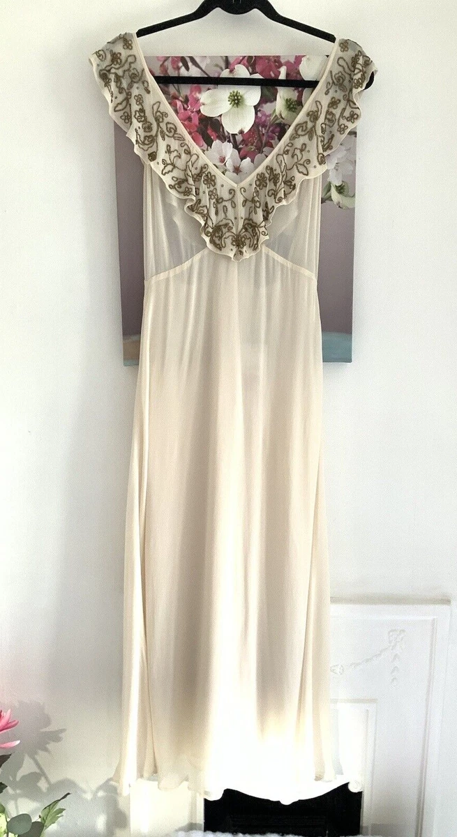Ivory beaded top maxi dress