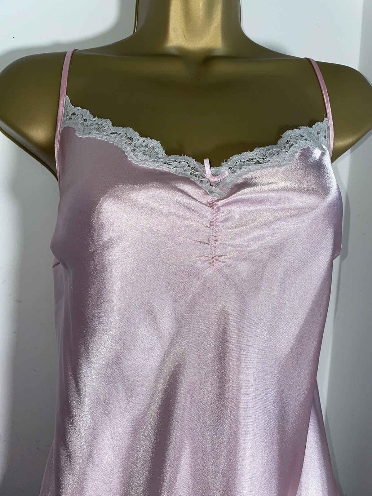 VTG ST MICHAEL SILKY POLY SATIN ULTRA SILKY FULL SLIP / CHEMISE PINK