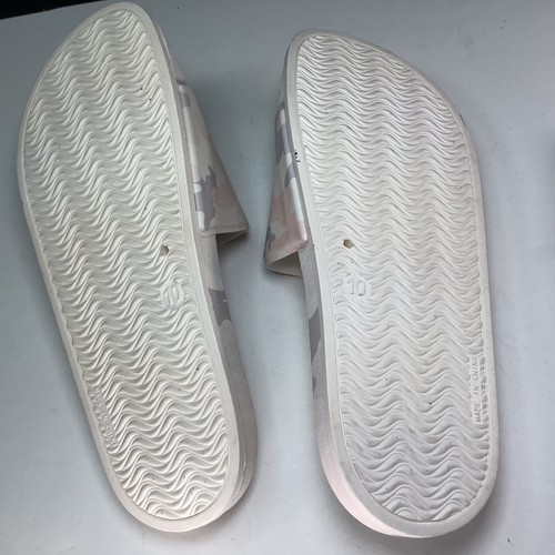 Time and Tru Pink White Camo Slip On Pool Slide Sandals Size 10 Comfort Footbed - Picture 4 of 12