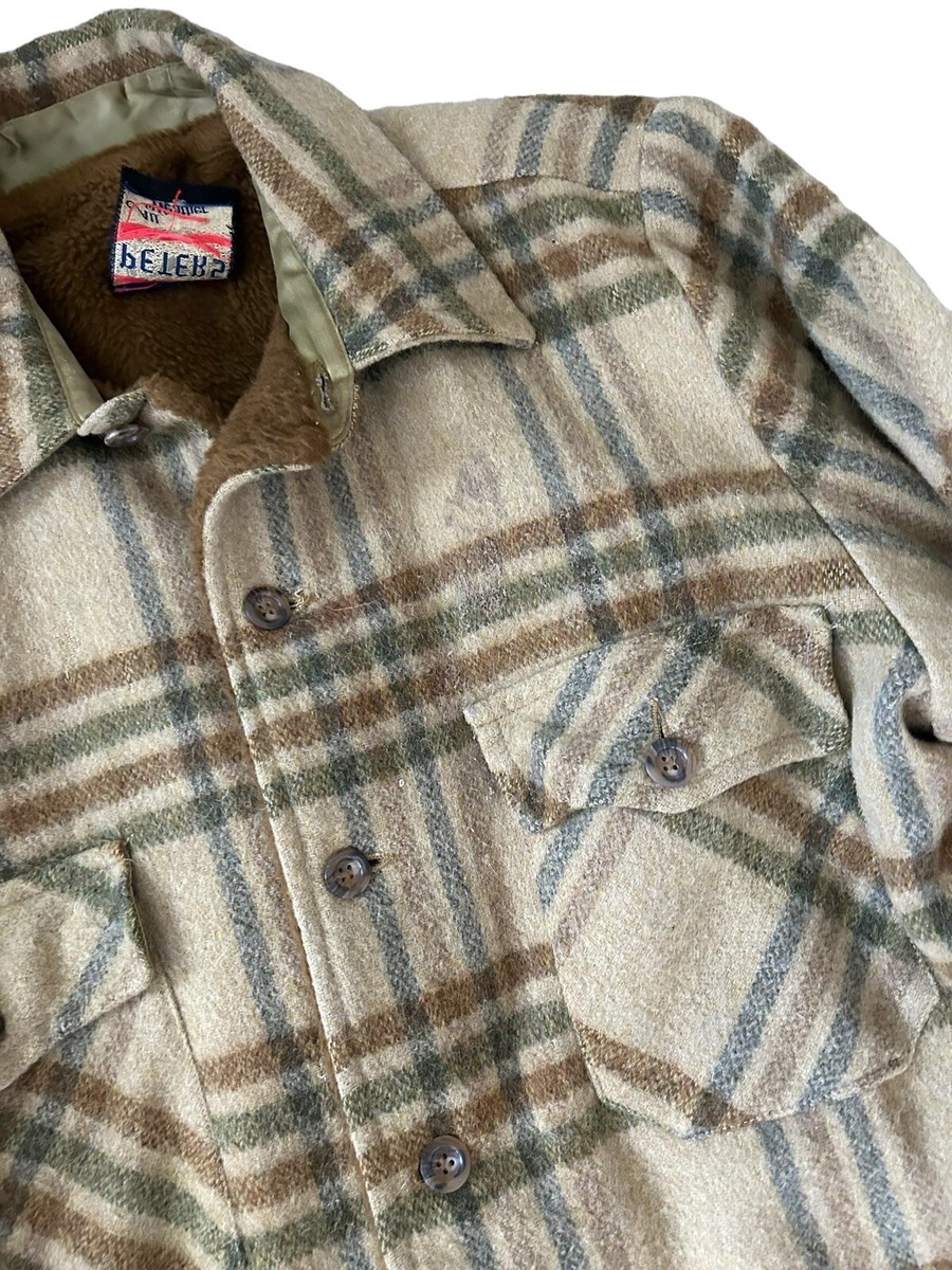 Vintage 50s 60s Peters Plaid Wool Flannel Jacket Mod Atomic Vintage 50s 60s Peters Plaid Wool Flannel Jacket Mod Atomic