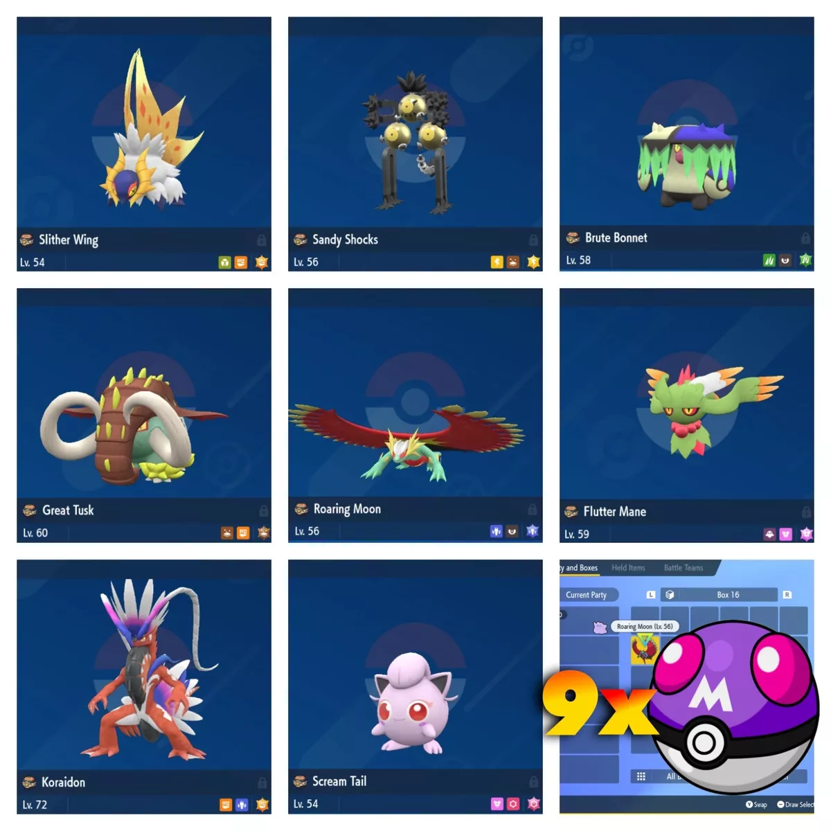 Pokemon Scarlet and Violet ✨Shiny 6IV Paradox Pokemon (ALL SCARLET  EXCLUSIVES)✨