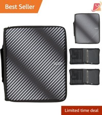 Zipper Binder Fabric 2 Inch 3-Ring Capacity 380 Sheets School Organization Black
