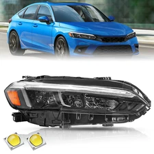 For 2022-2023 Honda Civic Black Housing LED Right Passenger Side Headlight