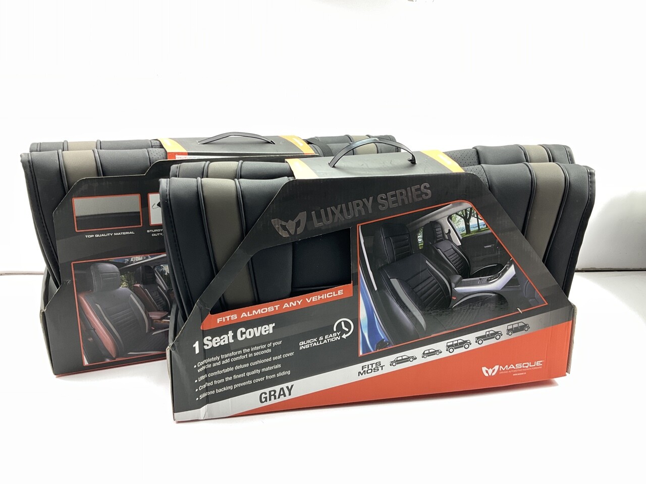 (2) Masque 63054 Gray Luxury Series Universal Seat Covers (PAIR) eBay