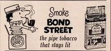 1966 Bond Street Pipe Tobacco VTG Card Size Ad Philip Morris Inc 1x2"