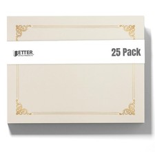 25 Pack Ivory Certificate Holders, Diploma Holders, Document Covers with Gold...