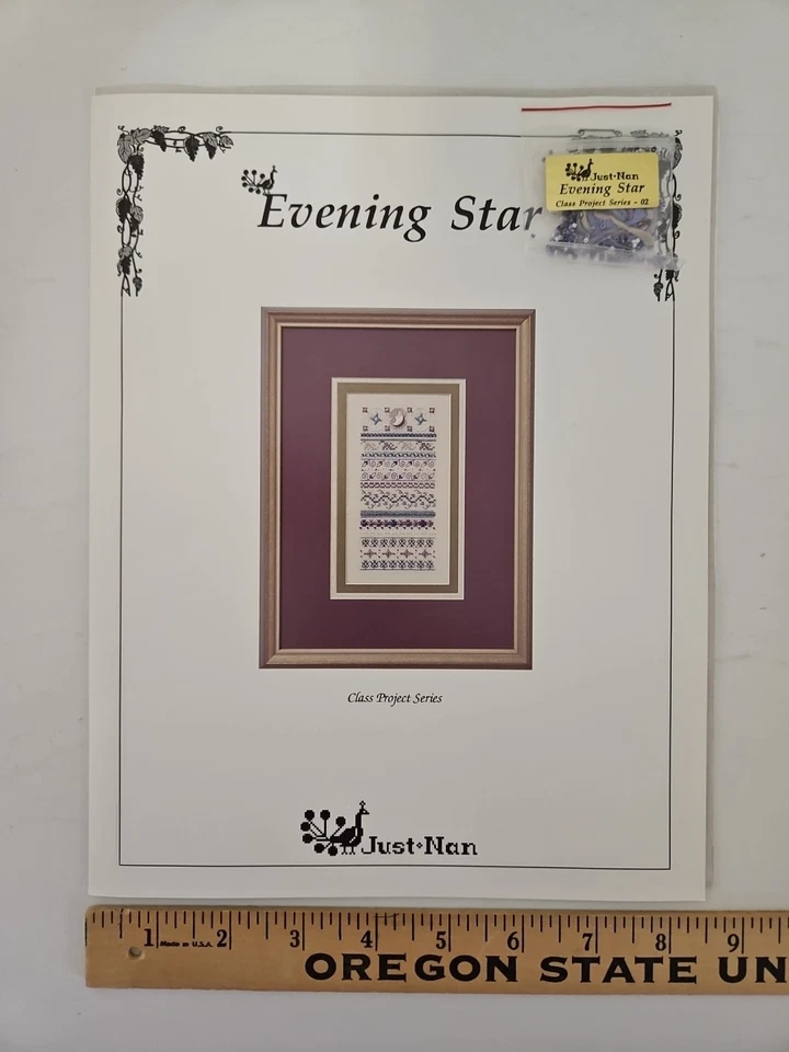 Just Nan EVENING STAR Counted Cross Stitch Pattern JNCPS02 & Embellishment Pack  - Image 4 of 4