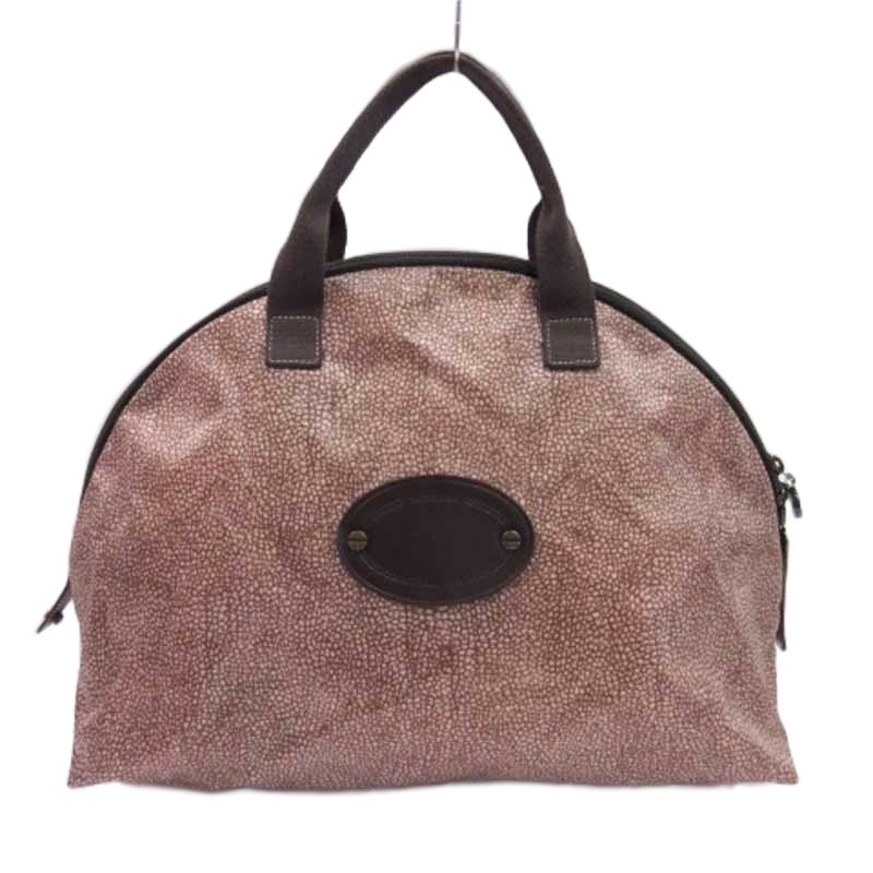 BORBONESE REDWALL Handbag Quail Pattern with Pouc… - image 1