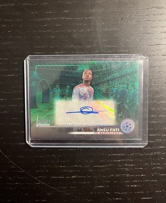 Ansu Fati /99 Green Auto Topps Stadium Club Chrome 2022-23 Barcelona CA-AF